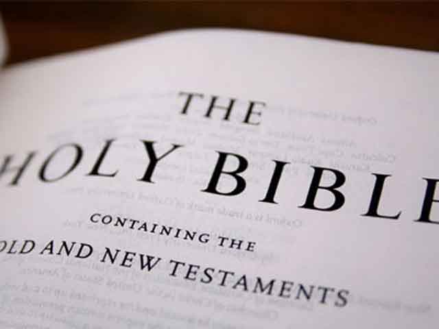 Bible on wooden table